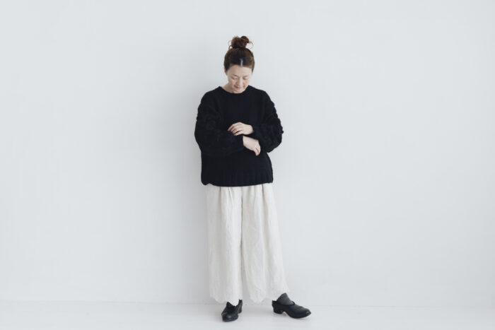 予約 G1104 HAND  KNITTING HARVEST KNIT PULL OVER black 9月中〜9月末 6