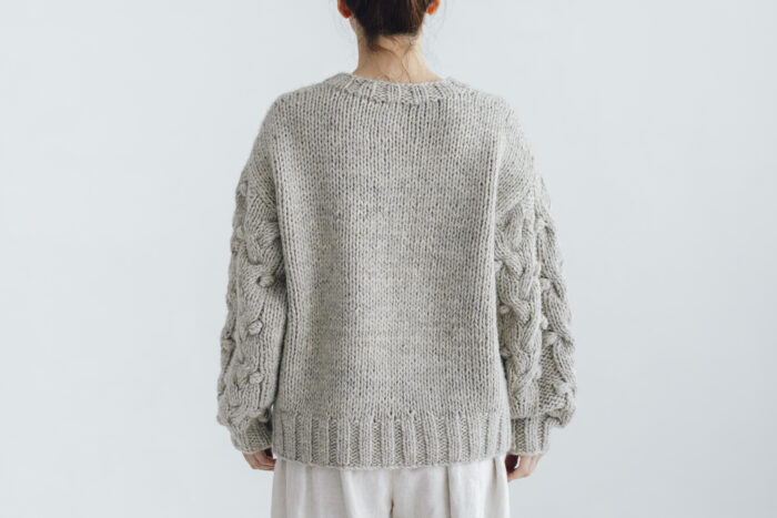 予約 G1104 HAND  KNITTING HARVEST KNIT PULL OVER light gray 9月中〜9月末 3