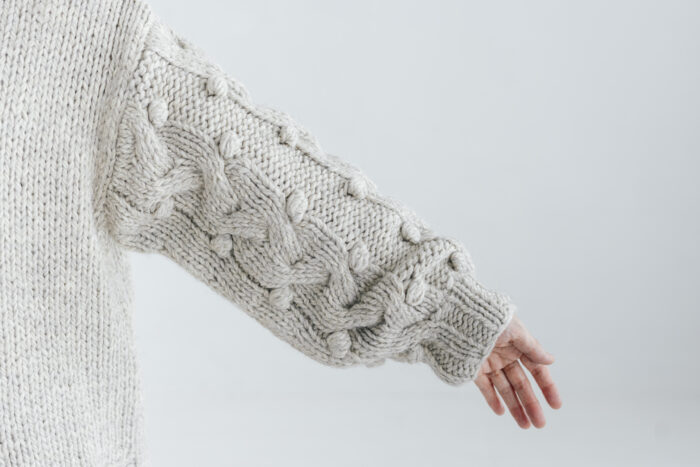予約 G1104 HAND  KNITTING HARVEST KNIT PULL OVER light gray 9月中〜9月末 4