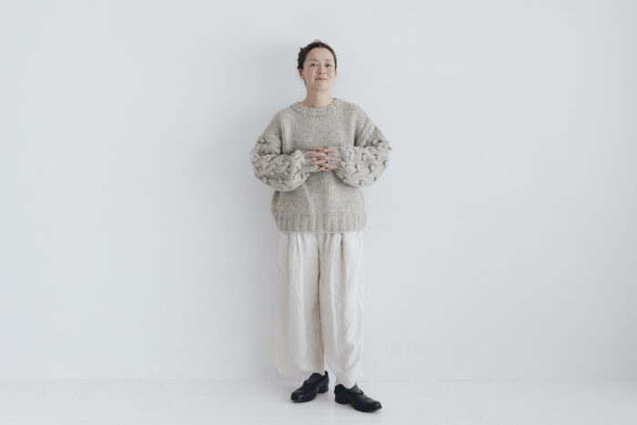 予約 G1104 HAND  KNITTING HARVEST KNIT PULL OVER light gray 9月中〜9月末 6