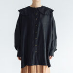 BN2552 Round Collor Over Blouse   Black