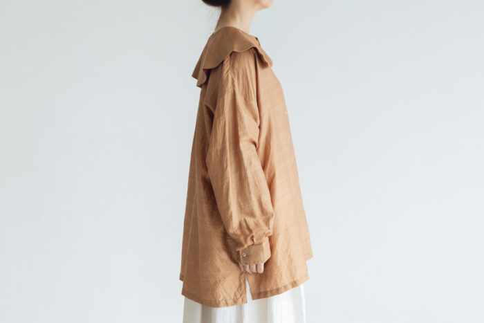 BN2552 Round Collor Over Blouse   C.Brown 2
