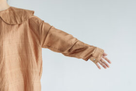 BN2552 Round Collor Over Blouse   C.Brown 5