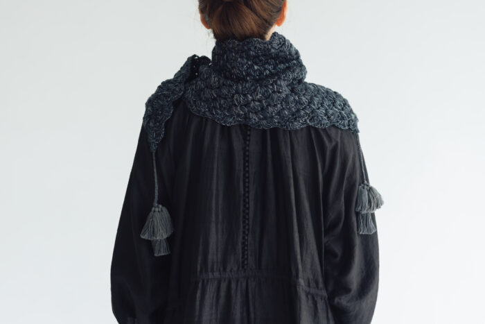 BN2597 Hand Crochet Scarf gray 3