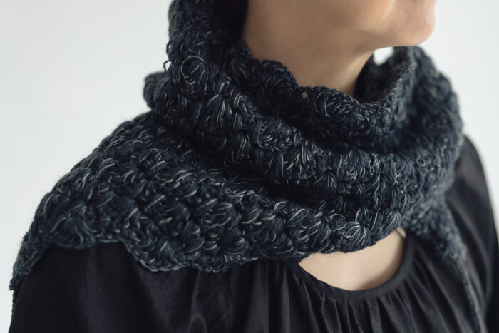 BN2597 Hand Crochet Scarf gray 4