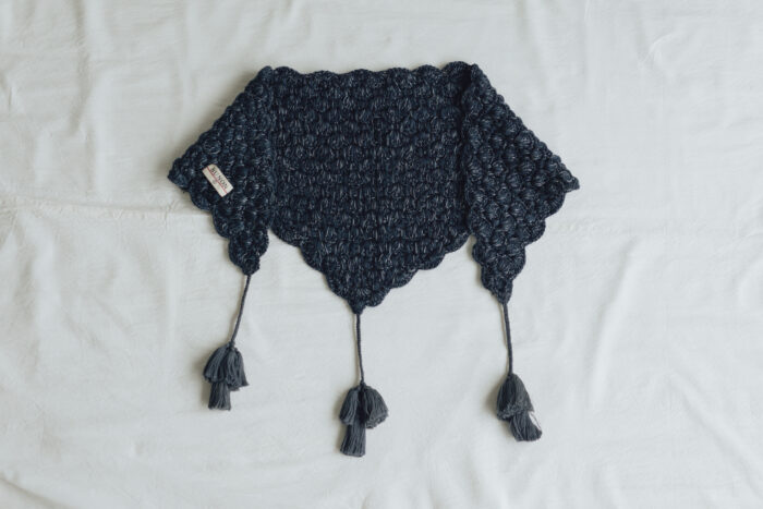 BN2597 Hand Crochet Scarf gray 5