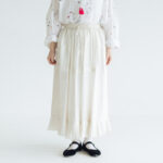 BN2302 Gather Tuck Skirt  B.White