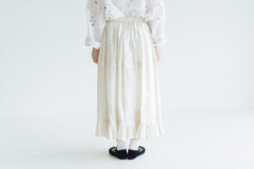 BN2302 Gather Tuck Skirt  B.White 3