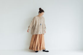 BN2302 Gather Tuck Skirt  C.Brown 6