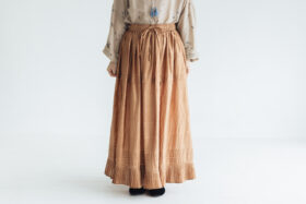 BN2302 Gather Tuck Skirt  C.Brown 1