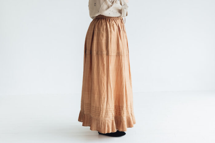 BN2302 Gather Tuck Skirt  C.Brown 2