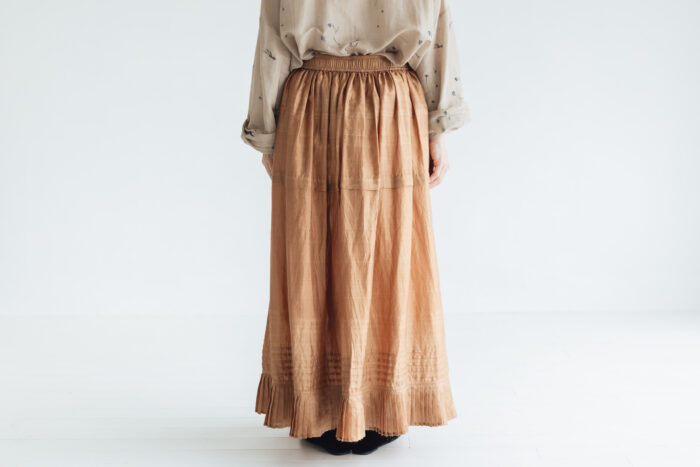 BN2302 Gather Tuck Skirt  C.Brown 3