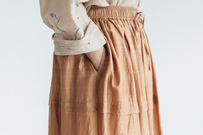 BN2302 Gather Tuck Skirt  C.Brown 4