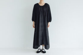 BN2005 Back Button Dress black 1