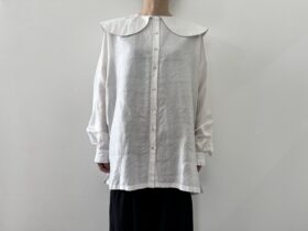 BN2552 Round Collor Over Blouse   B.White 1