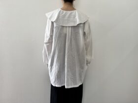 BN2552 Round Collor Over Blouse   B.White 3