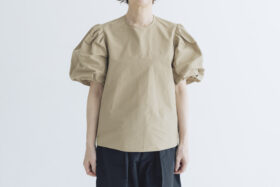 TAFFETA BALLOON SLEEVE BLOUSE beige 1