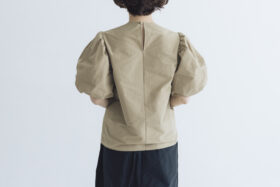 TAFFETA BALLOON SLEEVE BLOUSE beige 3