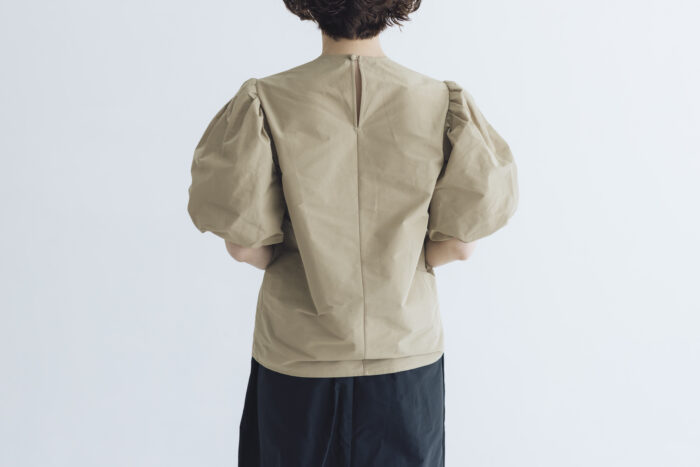 TAFFETA BALLOON SLEEVE BLOUSE beige 3