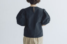 TAFFETA BALLOON SLEEVE BLOUSE black 3
