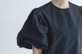 TAFFETA BALLOON SLEEVE BLOUSE black 4