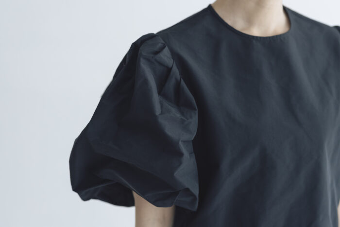 TAFFETA BALLOON SLEEVE BLOUSE black 4