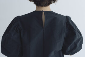 TAFFETA BALLOON SLEEVE BLOUSE black 5