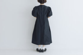 TAFFETA BALLOON SLEEVE DRESS black 3