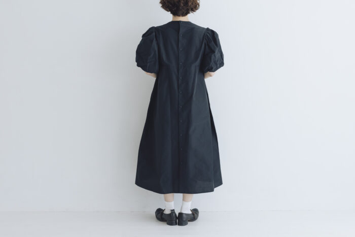TAFFETA BALLOON SLEEVE DRESS black 3