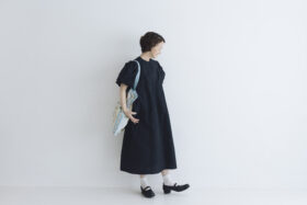 TAFFETA BALLOON SLEEVE DRESS black 6