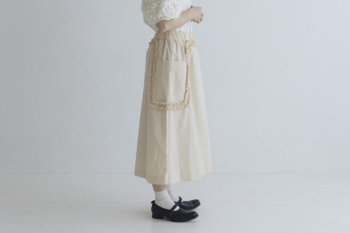 H.C.C FRILL DECORATION SKIRT natural 2