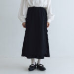 予約 R305 JOU JOU APRON SKIRT black  9月中〜9月末