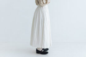 予約 G1113 ANTIQUE JAQUARD GATHER SKIRT antique white 9月末〜10月初 2