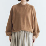 予約 G1131 RAGLAN SLEEVE KNIT PULL OVER mocha 10月中〜10月末