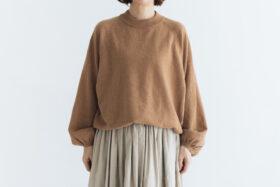 予約 G1131 RAGLAN SLEEVE KNIT PULL OVER mocha 10月中〜10月末 1