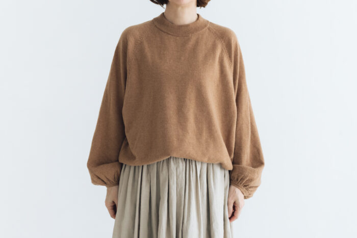 予約 G1131 RAGLAN SLEEVE KNIT PULL OVER mocha 10月中〜10月末 1