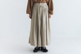 予約 G1113 ANTIQUE JAQUARD GATHER SKIRT sand beige 9月末〜10月初 1