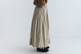 予約 G1113 ANTIQUE JAQUARD GATHER SKIRT sand beige 9月末〜10月初 2