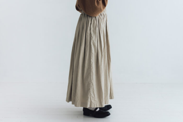 予約 G1113 ANTIQUE JAQUARD GATHER SKIRT sand beige 9月末〜10月初 2