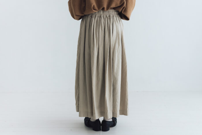 予約 G1113 ANTIQUE JAQUARD GATHER SKIRT sand beige 9月末〜10月初 3