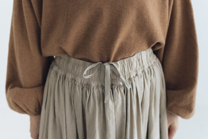 予約 G1113 ANTIQUE JAQUARD GATHER SKIRT sand beige 9月末〜10月初 4