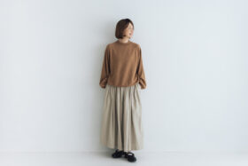 予約 G1113 ANTIQUE JAQUARD GATHER SKIRT sand beige 9月末〜10月初 5