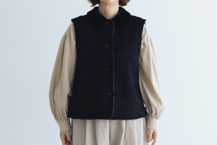 予約 R313 ECO MOUTON VEST black  9月末〜10月初 1