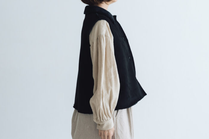 予約 R313 ECO MOUTON VEST black  9月末〜10月初 2