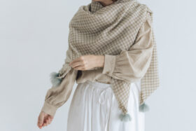 予約 R329 WOOL GAUZE TASSEL STOLE  11月中〜11月末 1