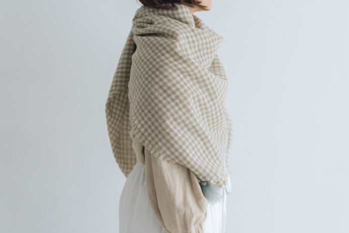 予約 R329 WOOL GAUZE TASSEL STOLE  11月中〜11月末 2