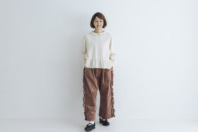 予約 G1128 CORDUROY VIVIENNE PANTS dusty pink  10月中〜10月末 6
