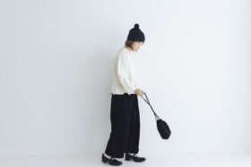 予約 G1128 CORDUROY VIVIENNE PANTS black  10月中〜10月末 6