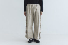 予約 G1128 CORDUROY VIVIENNE PANTS greige  10月中〜10月末 1