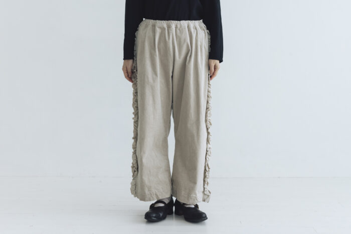 予約 G1128 CORDUROY VIVIENNE PANTS greige  10月中〜10月末 1